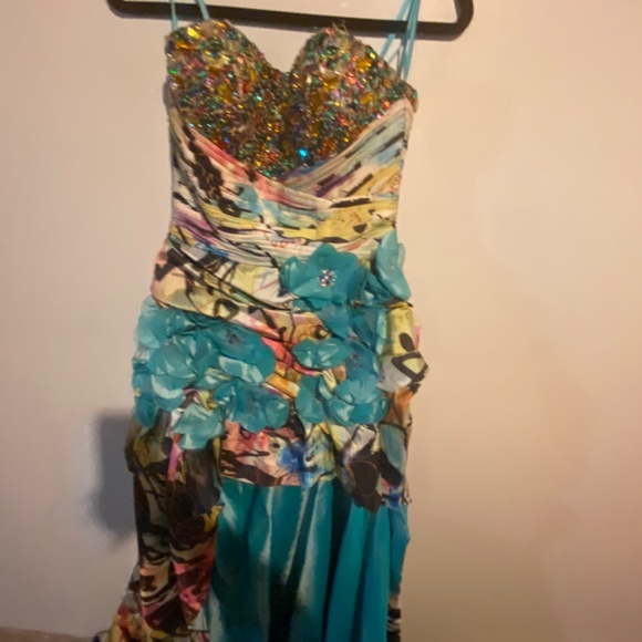 Unique multi colored train prom dress - Picture 12 of 13